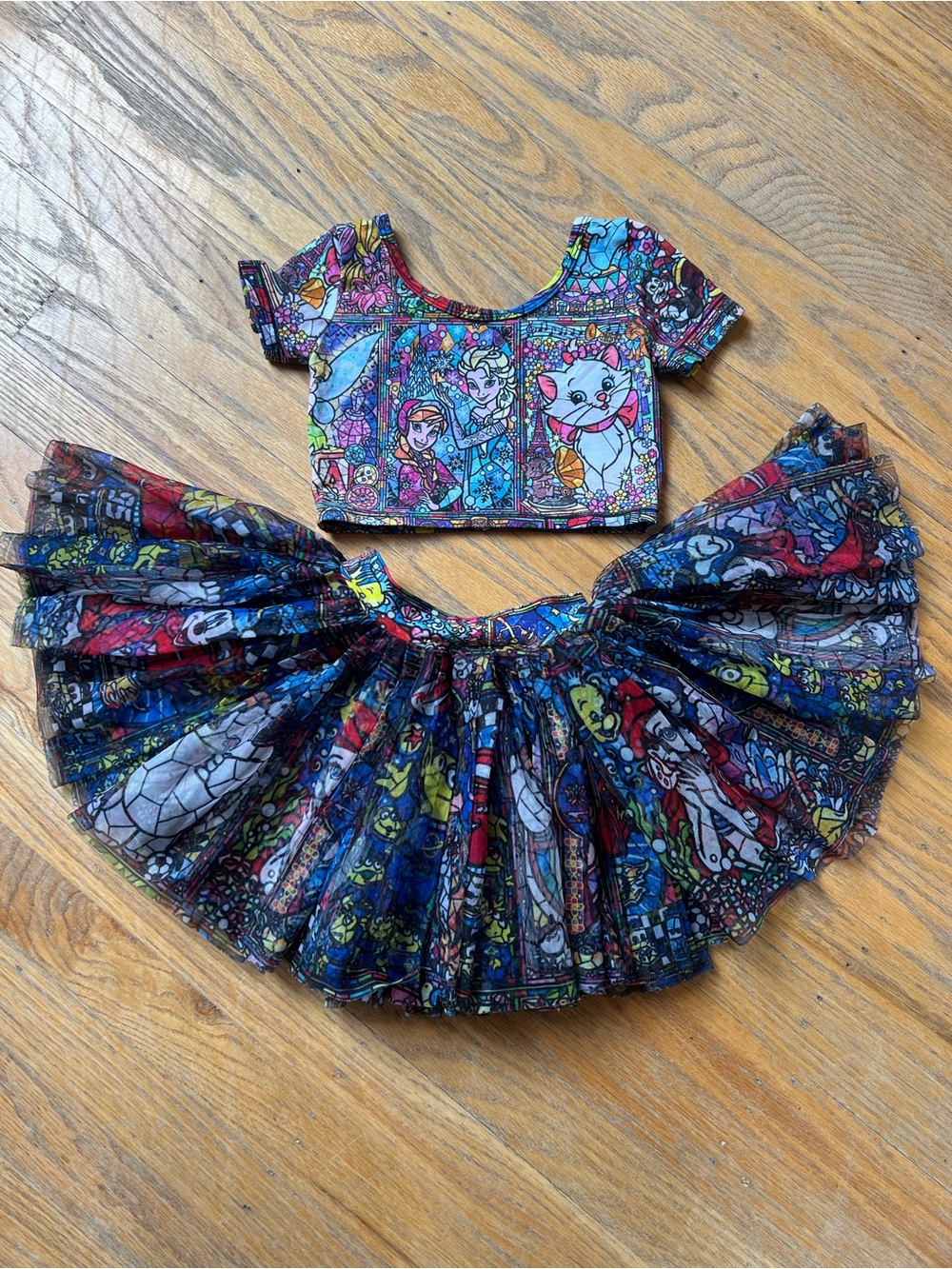 Wild rich kids stain glass girls size 5/6 crop set